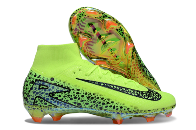 Unisex Nike Air Zoom Mercurial Superfly 10 Elite FG Firm Ground High-Tops Football Boots - Yellow/Black/Leopard