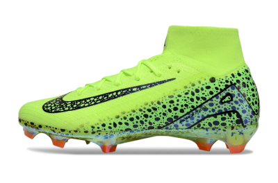 Unisex Nike Air Zoom Mercurial Superfly 10 Elite FG Firm Ground High-Tops Football Boots - Yellow/Black/Leopard