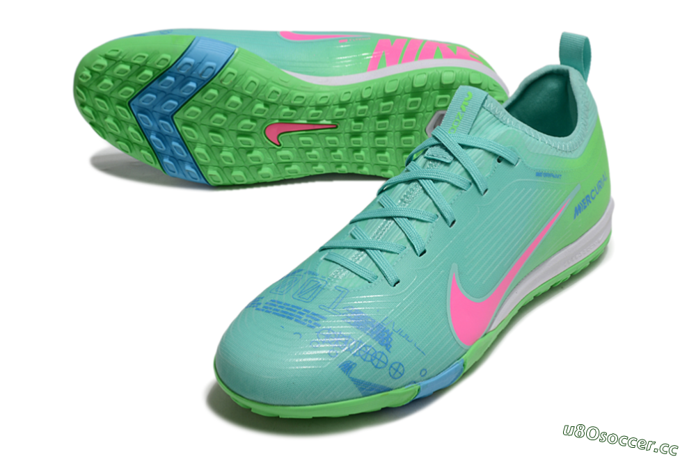 Unisex Nike Air Zoom Mercurial Vapor 16 Pro TF Artificial Turf Low-Tops Football Shoes - Yellow/Pink/Blue 3