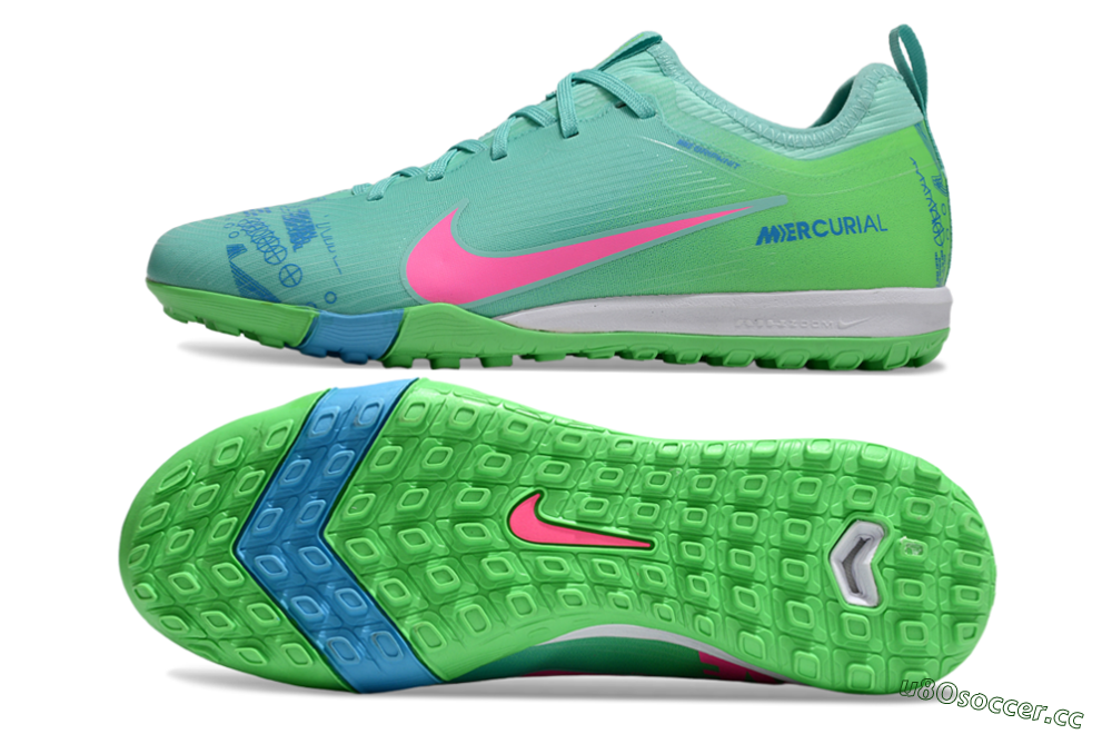 Unisex Nike Air Zoom Mercurial Vapor 16 Pro TF Artificial Turf Low-Tops Football Shoes - Yellow/Pink/Blue 1