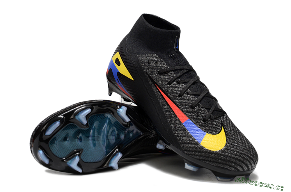 Unisex Nike Air Zoom Mercurial Superfly 10 Elite FG Firm Ground High-Tops Football Boots - Black/Red/Blue/Yellow 2