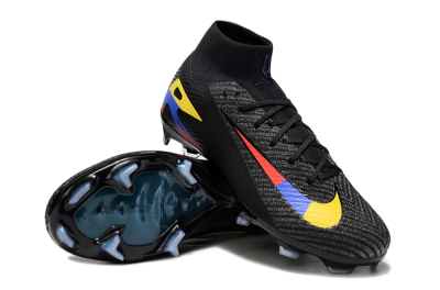 Unisex Nike Air Zoom Mercurial Superfly 10 Elite FG Firm Ground High-Tops Football Boots - Black/Red/Blue/Yellow