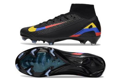 Unisex Nike Air Zoom Mercurial Superfly 10 Elite FG Firm Ground High-Tops Football Boots - Black/Red/Blue/Yellow