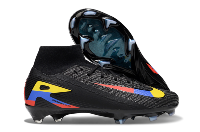 Unisex Nike Air Zoom Mercurial Superfly 10 Elite FG Firm Ground High-Tops Football Boots - Black/Red/Blue/Yellow