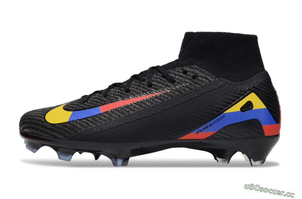 Unisex Nike Air Zoom Mercurial Superfly 10 Elite FG Firm Ground High-Tops Football Boots - Black/Red/Blue/Yellow 4