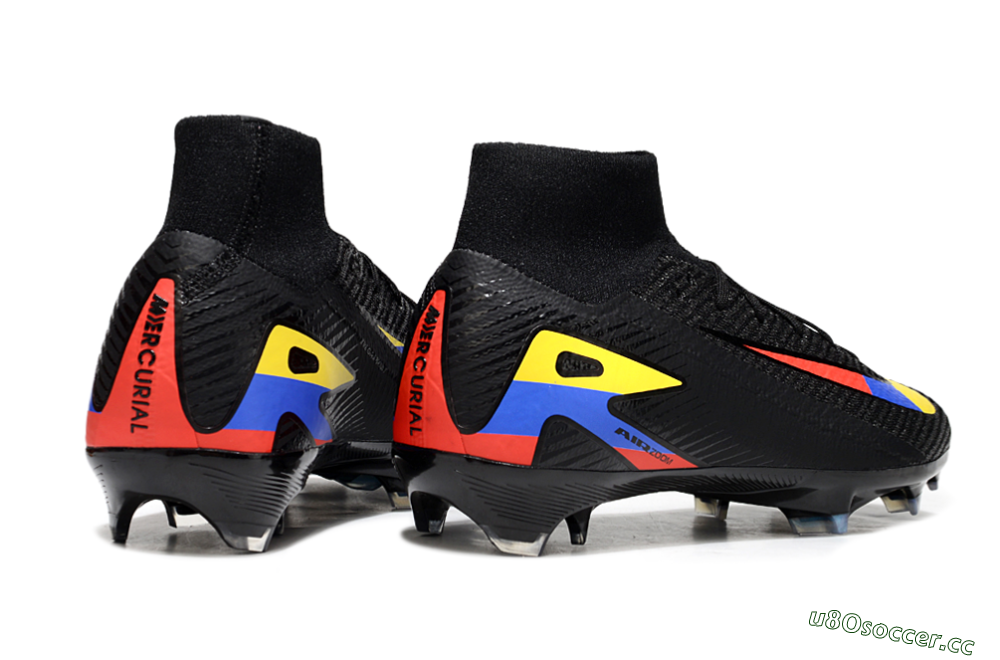 Unisex Nike Air Zoom Mercurial Superfly 10 Elite FG Firm Ground High-Tops Football Boots - Black/Red/Blue/Yellow 6