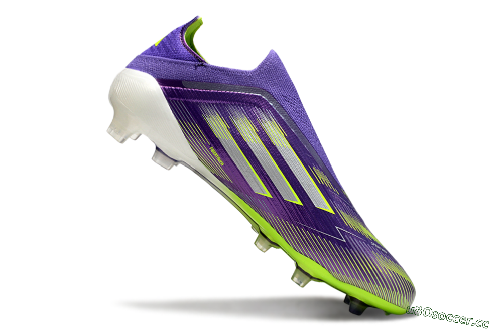 Men's Adidas F50 Elite Laceless FG Firm Ground Low-Tops Football Boots - Purple/Yellow/White 4