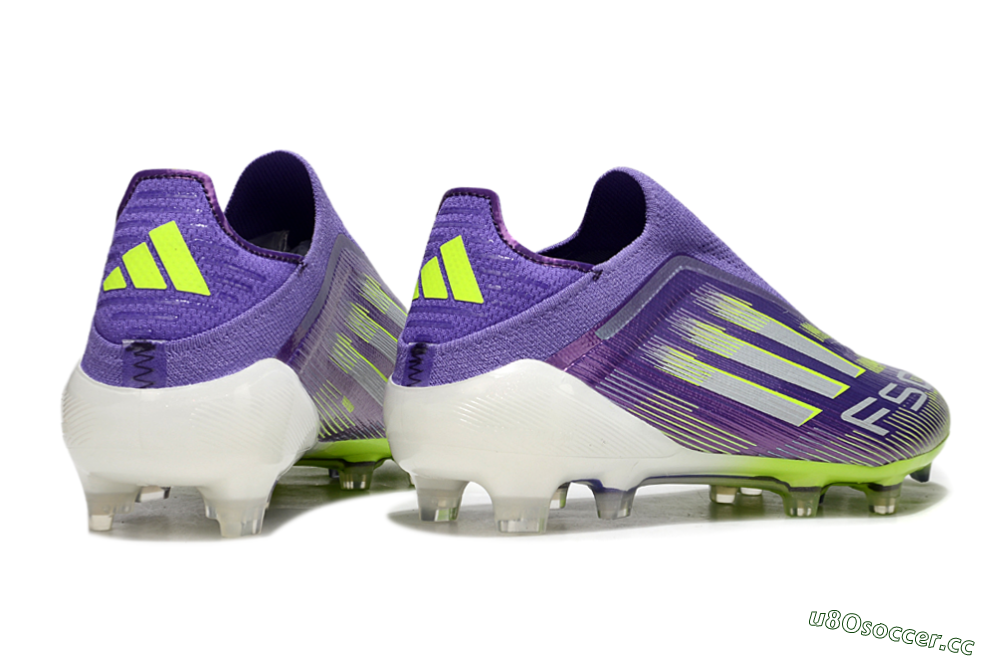 Men's Adidas F50 Elite Laceless FG Firm Ground Low-Tops Football Boots - Purple/Yellow/White 6