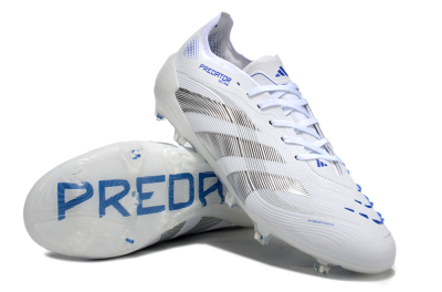 Men's Adidas Predator Elite 25 FG Firm Ground Low-Tops Football Boots - White/Blue/Black