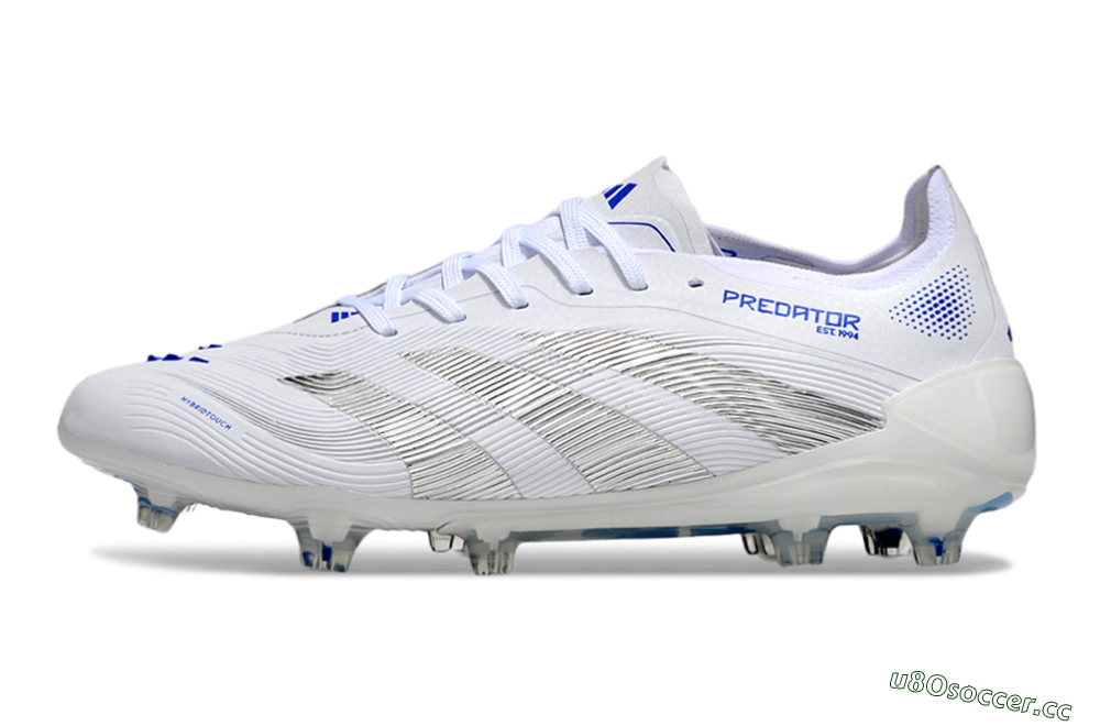 Men's Adidas Predator Elite 25 FG Firm Ground Low-Tops Football Boots - White/Blue/Black 0