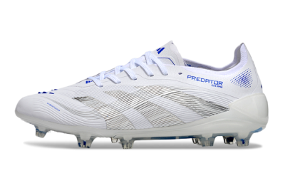 Men's Adidas Predator Elite 25 FG Firm Ground Low-Tops Football Boots - White/Blue/Black
