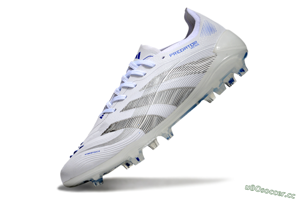 Men's Adidas Predator Elite 25 FG Firm Ground Low-Tops Football Boots - White/Blue/Black 5