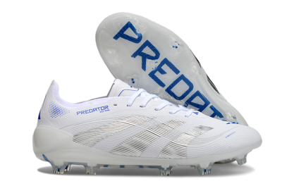 Men's Adidas Predator Elite 25 FG Firm Ground Low-Tops Football Boots - White/Blue/Black