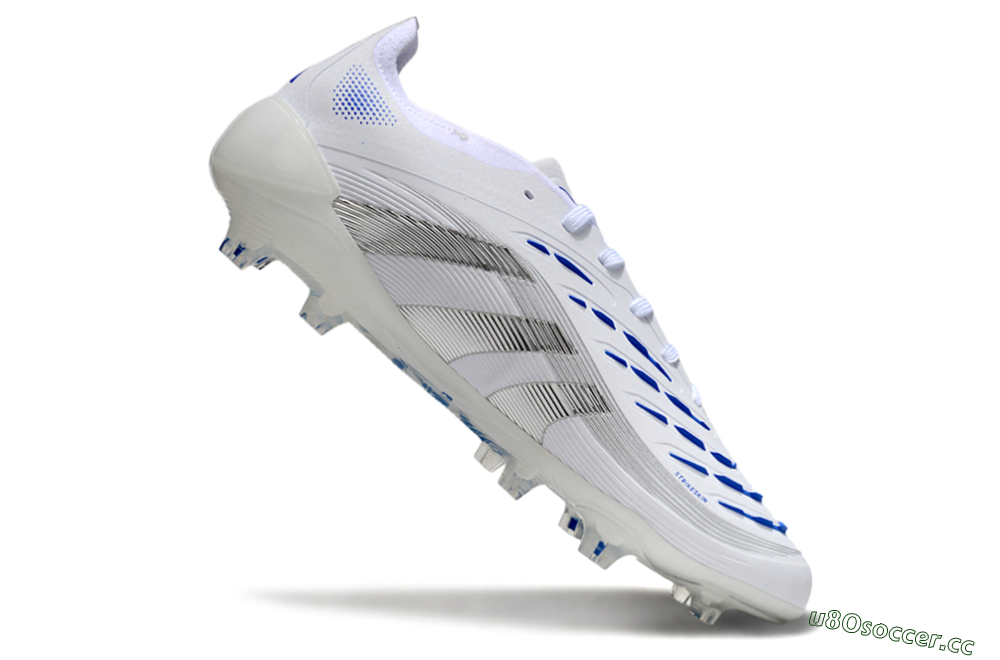 Men's Adidas Predator Elite 25 FG Firm Ground Low-Tops Football Boots - White/Blue/Black 4