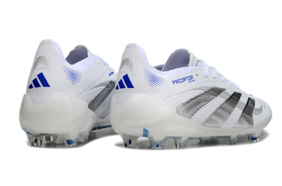 Men's Adidas Predator Elite 25 FG Firm Ground Low-Tops Football Boots - White/Blue/Black