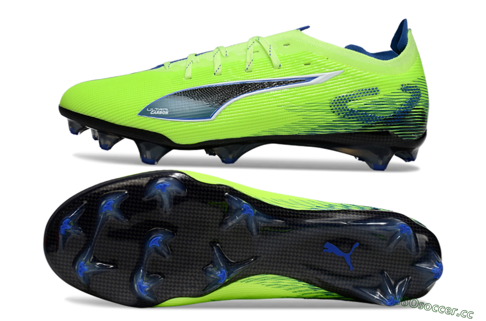 Men's Puma Ultra Ultimate FG Firm Ground Low-Tops Football Boots - Yellow/Blue/Black 1