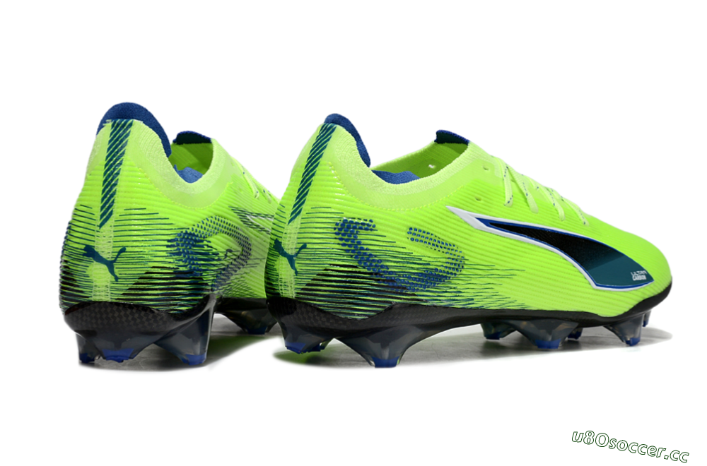 Men's Puma Ultra Ultimate FG Firm Ground Low-Tops Football Boots - Yellow/Blue/Black 6