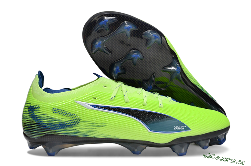 Men's Puma Ultra Ultimate FG Firm Ground Low-Tops Football Boots - Yellow/Blue/Black 2