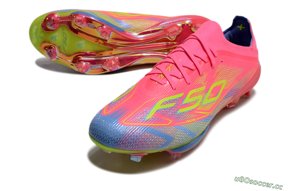 Unisex Adidas F50+ Elite Lightstrike Pro FG Firm Ground Low-Tops Football Boots - Red/Blue/Yellow 3