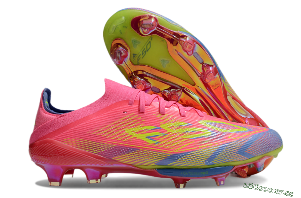 Unisex Adidas F50+ Elite Lightstrike Pro FG Firm Ground Low-Tops Football Boots - Red/Blue/Yellow 2