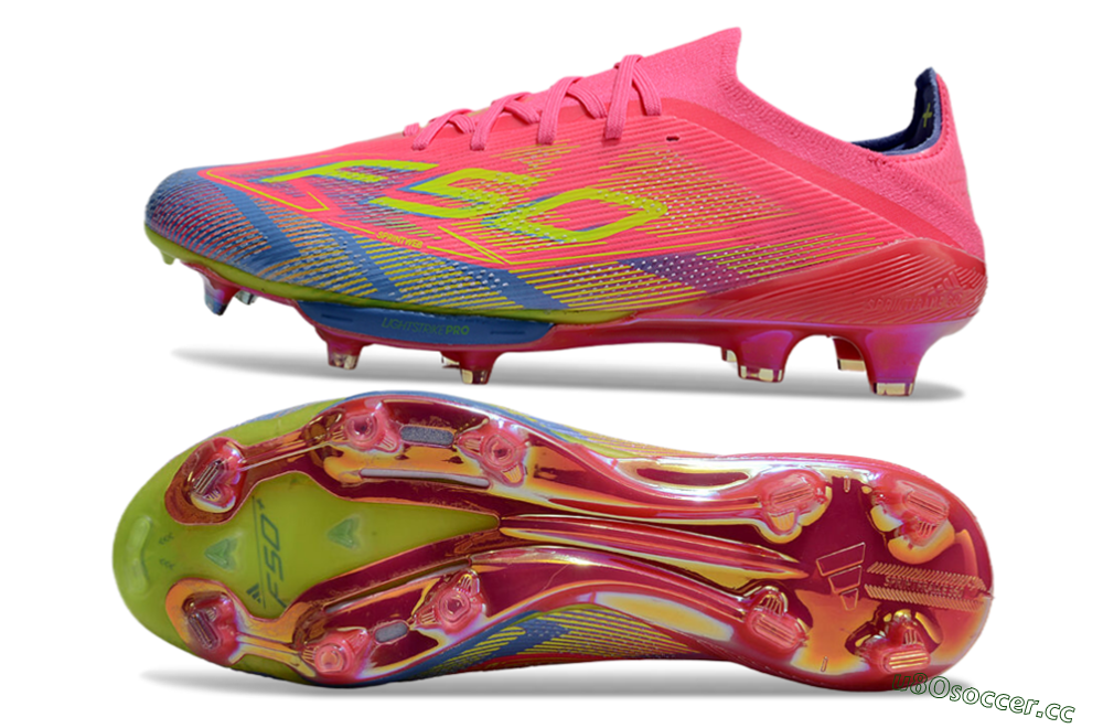 Unisex Adidas F50+ Elite Lightstrike Pro FG Firm Ground Low-Tops Football Boots - Red/Blue/Yellow 1