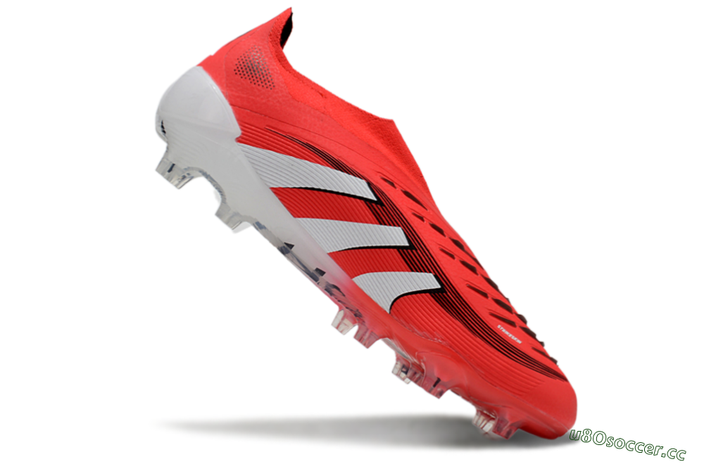 Unisex Adidas Predator Elite 25 Laceless FG Firm Ground Low-Tops Football Boots - Red/White/Black 5