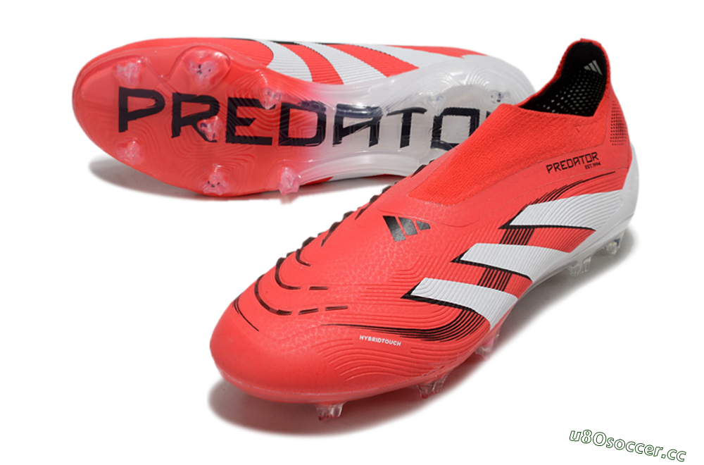 Unisex Adidas Predator Elite 25 Laceless FG Firm Ground Low-Tops Football Boots - Red/White/Black 3