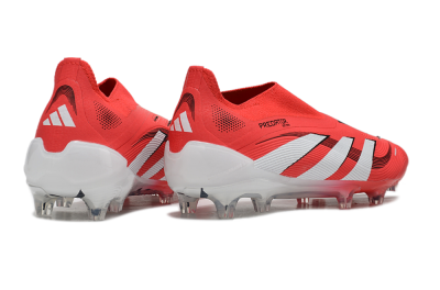Unisex Adidas Predator Elite 25 Laceless FG Firm Ground Low-Tops Football Boots - Red/White/Black