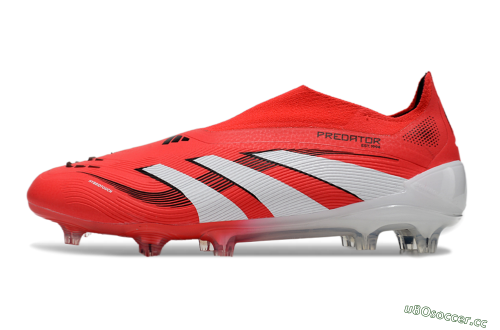 Unisex Adidas Predator Elite 25 Laceless FG Firm Ground Low-Tops Football Boots - Red/White/Black 0