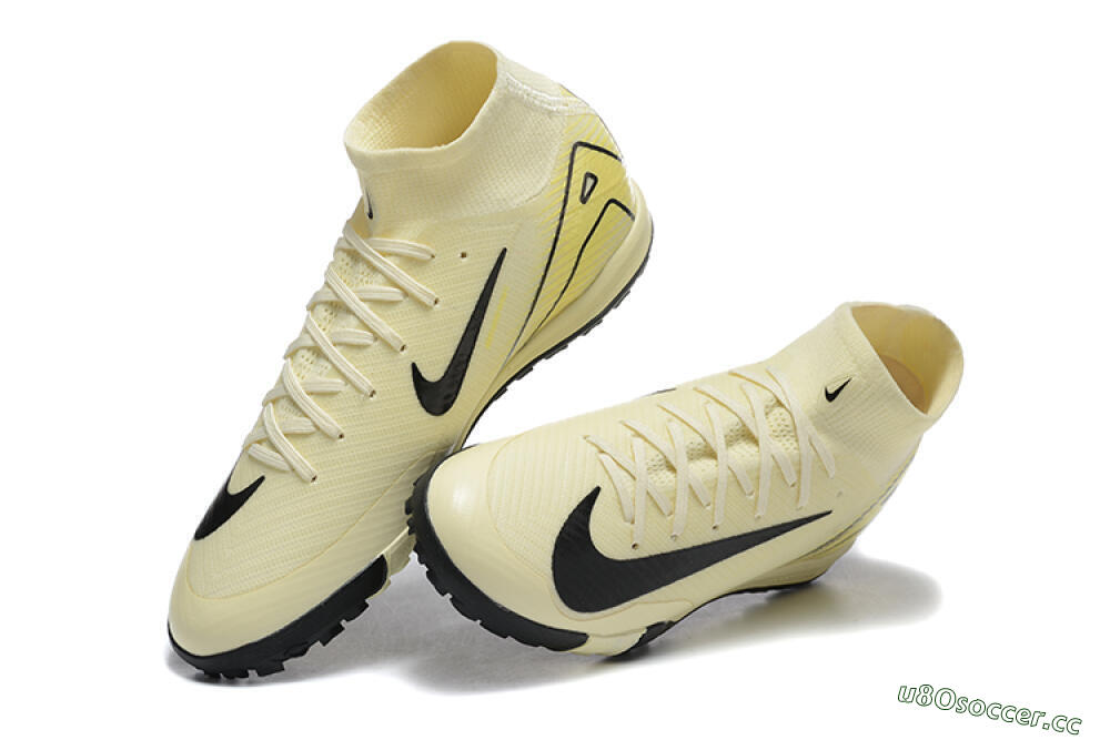 Unisex Nike Air Zoom Mercurial Superfly 10 Elite TF Artificial Turf High-Tops Football Shoes - Beige/Black 3