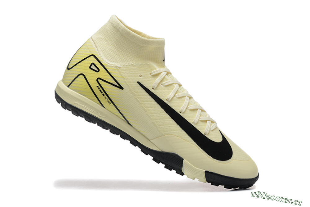 Unisex Nike Air Zoom Mercurial Superfly 10 Elite TF Artificial Turf High-Tops Football Shoes - Beige/Black 4
