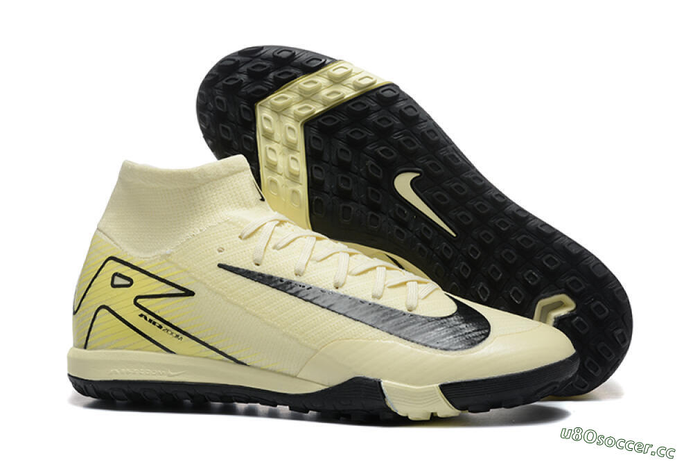 Unisex Nike Air Zoom Mercurial Superfly 10 Elite TF Artificial Turf High-Tops Football Shoes - Beige/Black 2