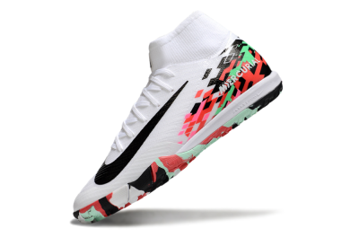 Unisex Nike Air Zoom Mercurial Superfly 10 Elite TF Artificial Turf High-Tops Football Shoes - White/Black/Red