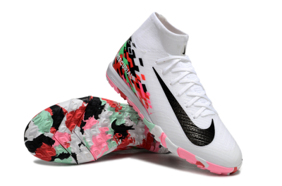 Unisex Nike Air Zoom Mercurial Superfly 10 Elite TF Artificial Turf High-Tops Football Shoes - White/Black/Red