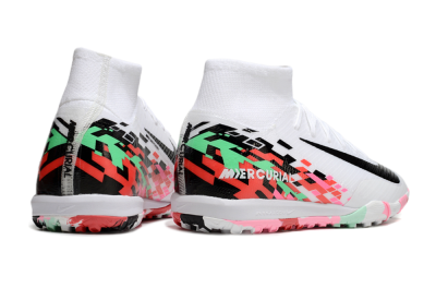 Unisex Nike Air Zoom Mercurial Superfly 10 Elite TF Artificial Turf High-Tops Football Shoes - White/Black/Red