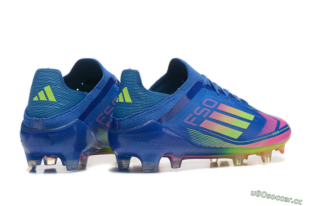 Men's Adidas F50 Elite FG Firm Ground Low-Tops Football Boots - Blue/Yellow/Pink 5