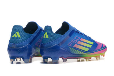 Men's Adidas F50 Elite FG Firm Ground Low-Tops Football Boots - Blue/Yellow/Pink
