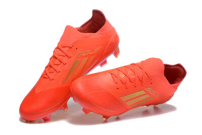 Men's Adidas F50 Elite FG Firm Ground Low-Tops Football Boots - Red/Gold