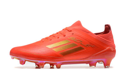 Men's Adidas F50 Elite FG Firm Ground Low-Tops Football Boots - Red/Gold