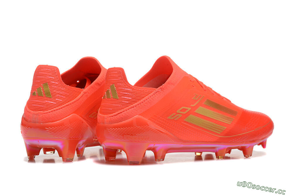 Men's Adidas F50 Elite FG Firm Ground Low-Tops Football Boots - Red/Gold 5