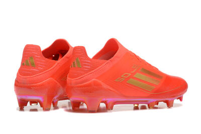 Men's Adidas F50 Elite FG Firm Ground Low-Tops Football Boots - Red/Gold