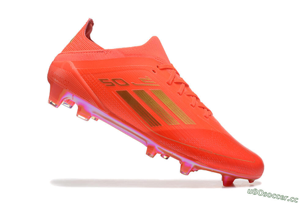 Men's Adidas F50 Elite FG Firm Ground Low-Tops Football Boots - Red/Gold 4