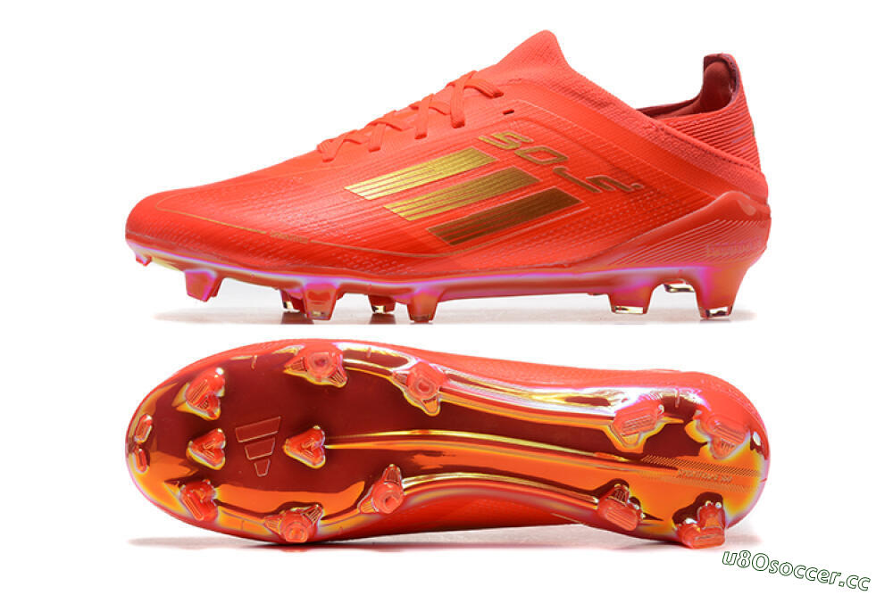 Men's Adidas F50 Elite FG Firm Ground Low-Tops Football Boots - Red/Gold 1