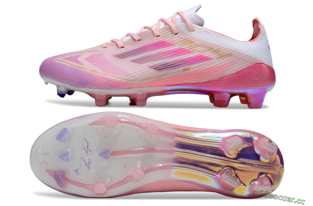Unisex Adidas F50 Elite 304 FG Firm Ground Low-Tops Football Boots - Pink/Purple/Gold 1