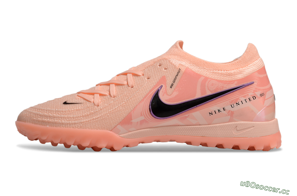 Men's Nike Phantom GX 2 Elite TF Artificial Turf Low-Tops Football Shoes - Pink/Black/Purple 0