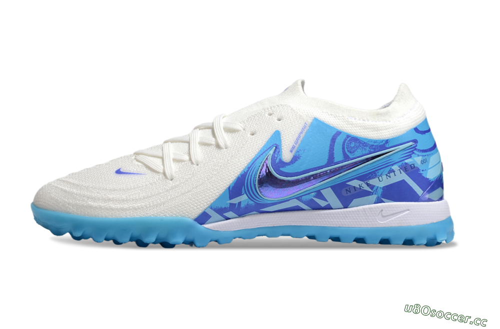 Men's Nike Phantom GX 2 Elite TF Artificial Turf Low-Tops Football Shoes - Beige/Blue/White 0