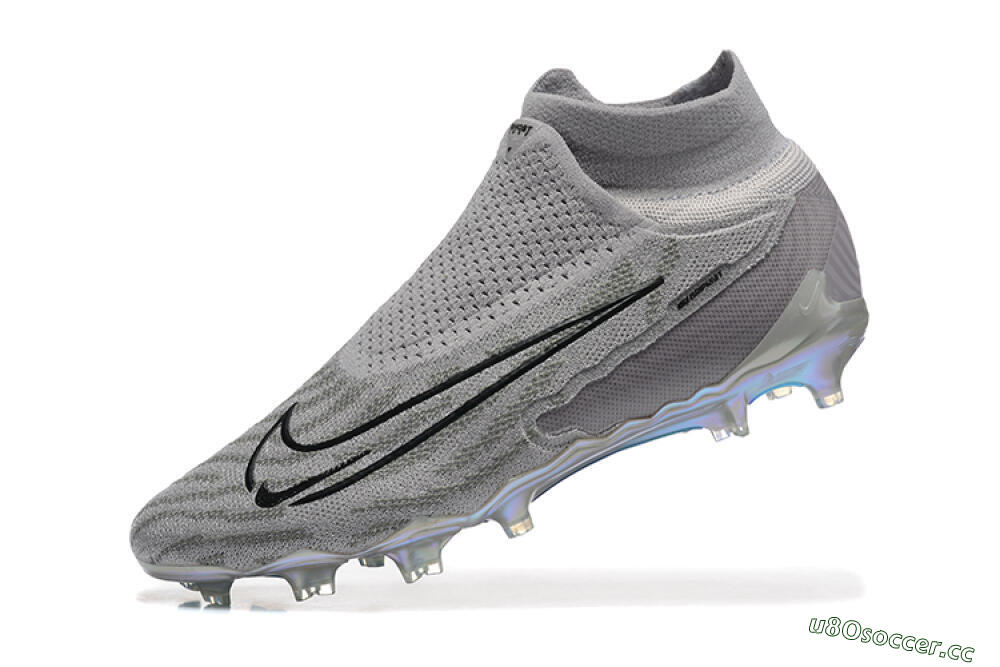 Men's Nike Phantom GX 2 Elite FG Firm Ground High-Tops Football Boots - Grey/Black/Gold 8