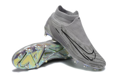 Men's Nike Phantom GX 2 Elite FG Firm Ground High-Tops Football Boots - Grey/Black/Gold