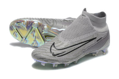 Men's Nike Phantom GX 2 Elite FG Firm Ground High-Tops Football Boots - Grey/Black/Gold