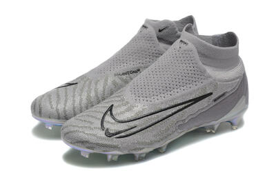 Men's Nike Phantom GX 2 Elite FG Firm Ground High-Tops Football Boots - Grey/Black/Gold